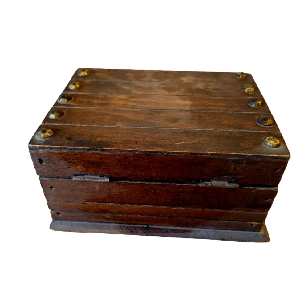 Vintage Wooden Jewelry Trinket Chest Made in Mexico